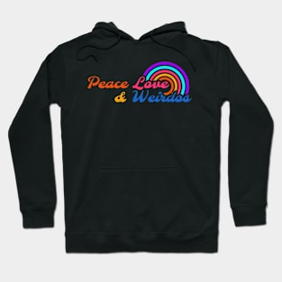 Peace Love Weirdos - Retro Rainbow Hoodie